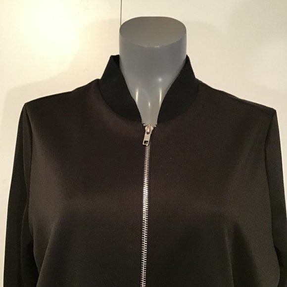 Lea & Viola Lounge Black Peplum Zip Up Jacket Size L - Picture 2 of 10